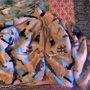Free people movement fleece button up jacket size small